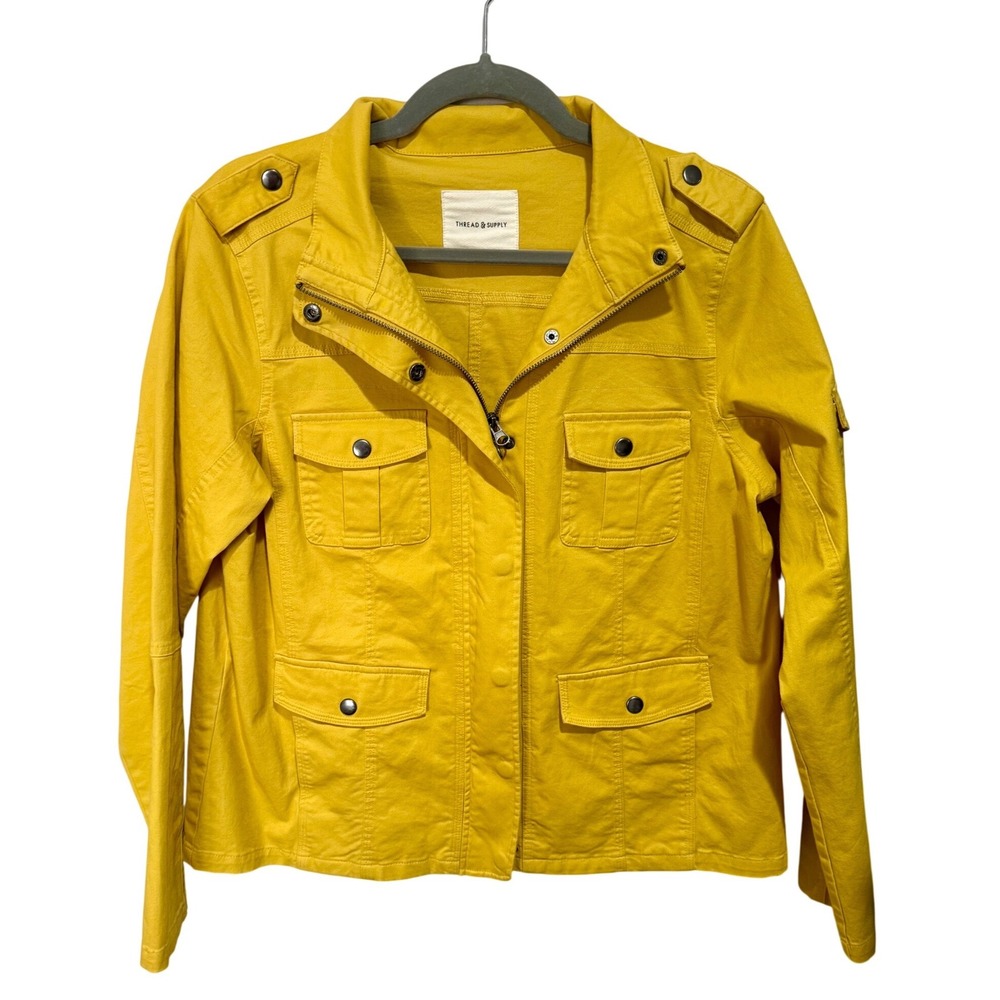 Threadβ & Supply Mustard Yellow Utility Field Jacket Womens Large J1187CSWT